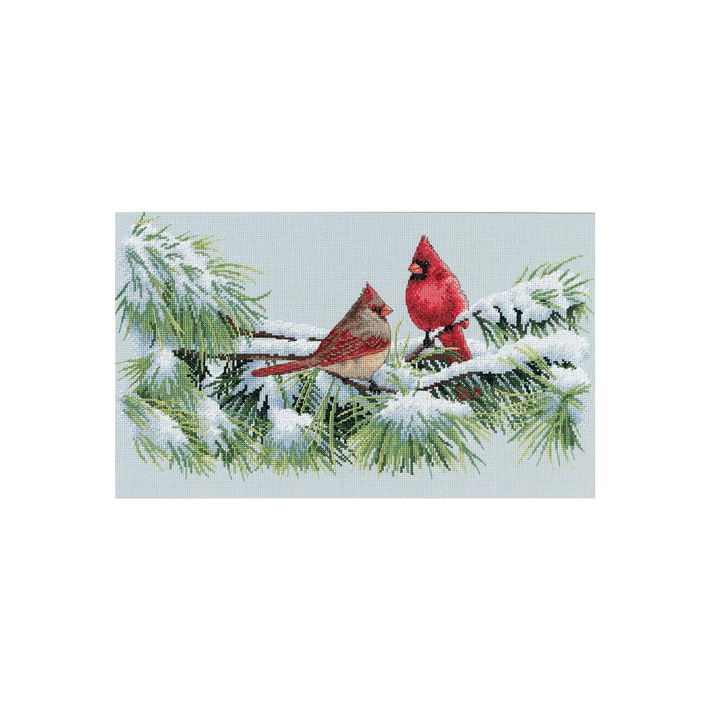 Winter Cardinals Counted Cross Stitch Kit